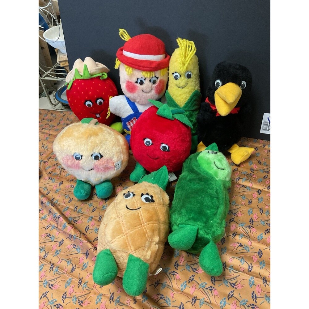 VTG Del Monte Plush Toys Shoo Shoo Scarecrow Sweetie Pea Snappie Bean Trudy 8